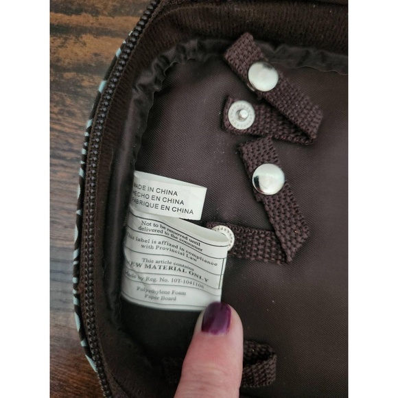 thirty-one Bag Womens Size MediumBrownSwirlCosmeticPouchZipperClosureRetroTravel - Picture 9 of 9